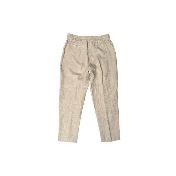 Athleta Voyager Pants Natural Beige 100% Linen Tapered Size 12 Coastal - Picture 6 of 8